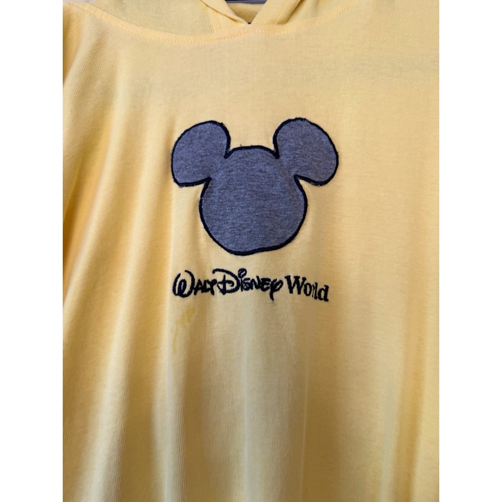 Disney Parks Walt Disney World Mickey Mouse Butter Yellow Hooded Shirt Large L